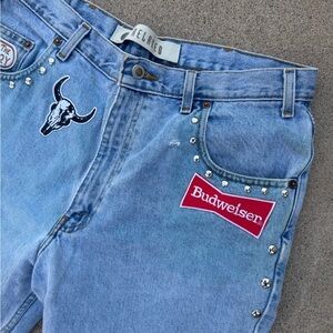 Arizona Jean Company Light Blue Embellished Boot Cut Jeans